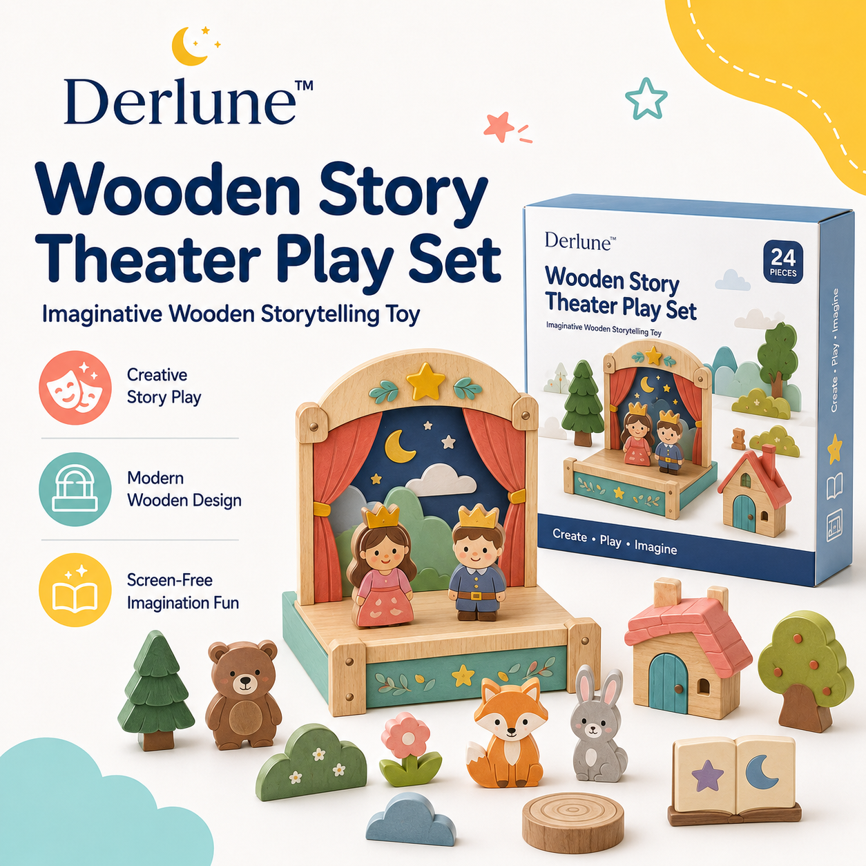 Derlune™ Wooden Story Theater Play Set