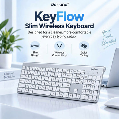 Derlune™ KeyFlow Slim Wireless Keyboard