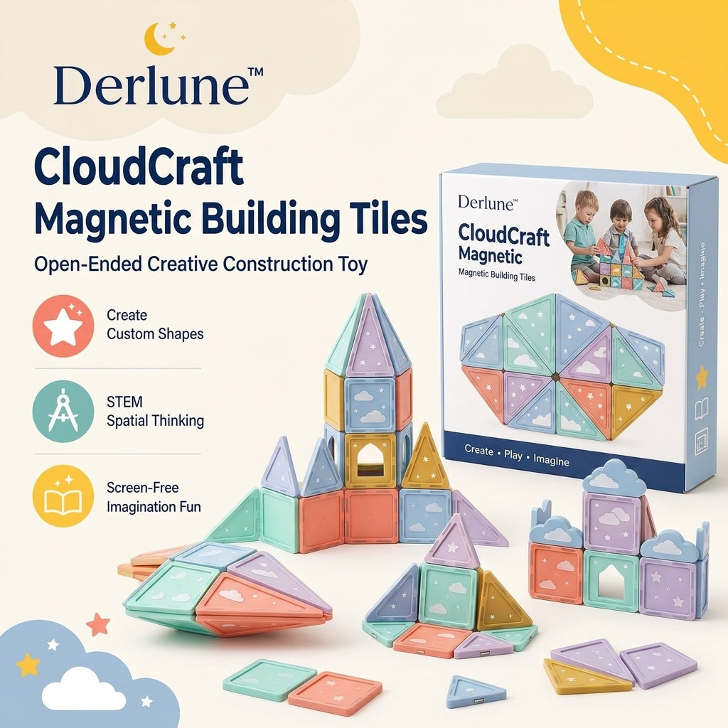 Derlune™ CloudCraft Magnetic Building Tiles
