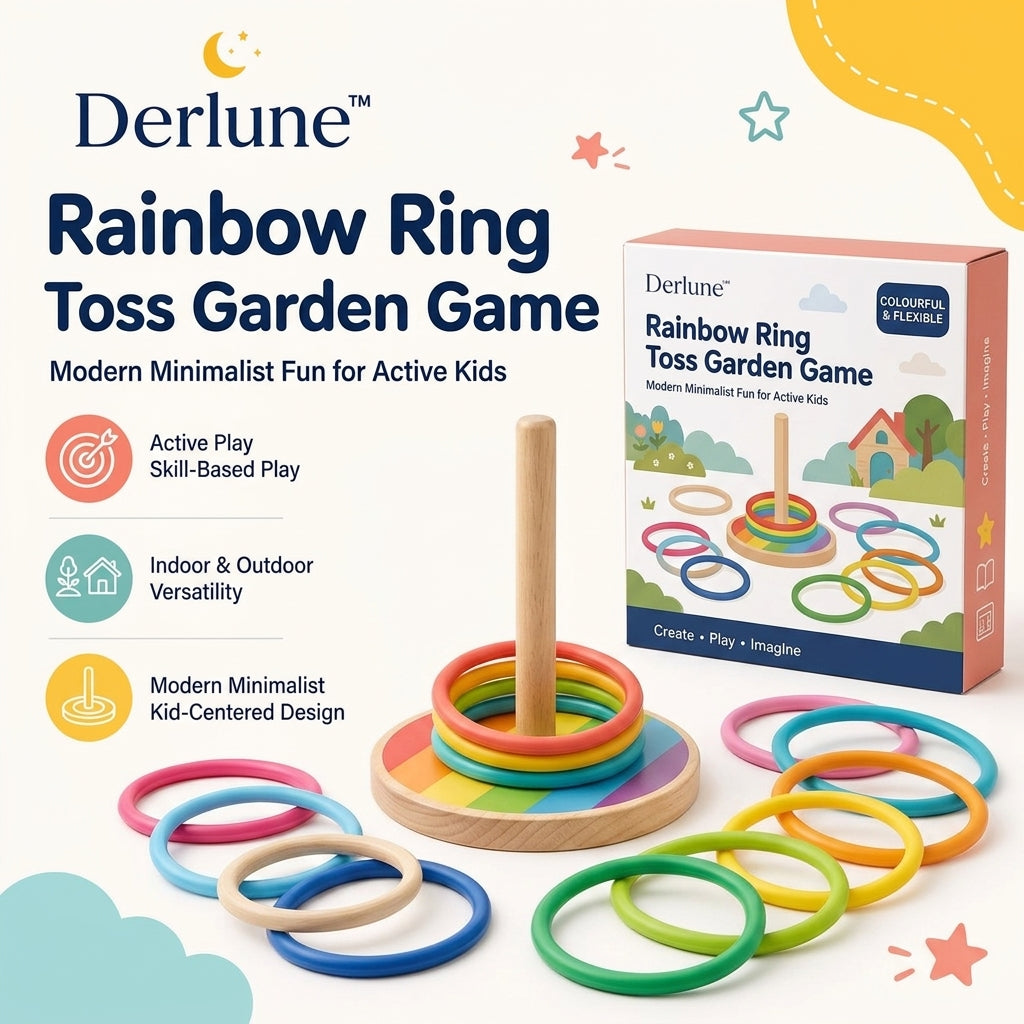 Derlune™ Rainbow Ring Toss Garden Game